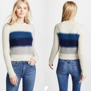 RAG & BONE Alpaca Wool Striped Color Block Cream Sweater size M